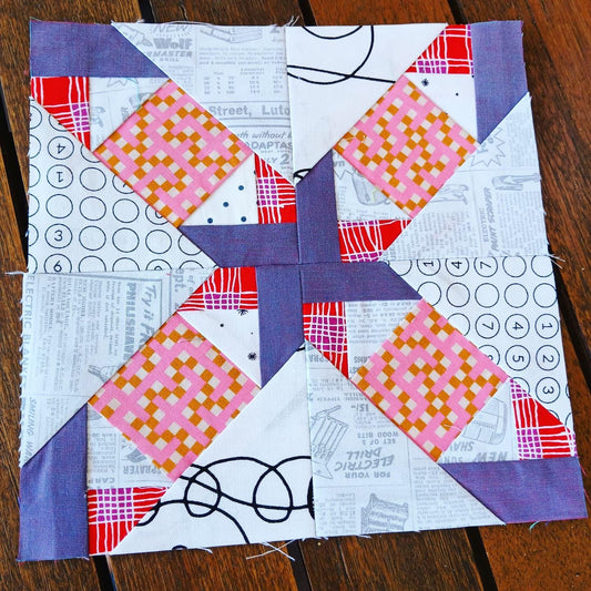 Ribbon Star Linked FPP Foundation Paper Piecing quilt block pattern Digital Download