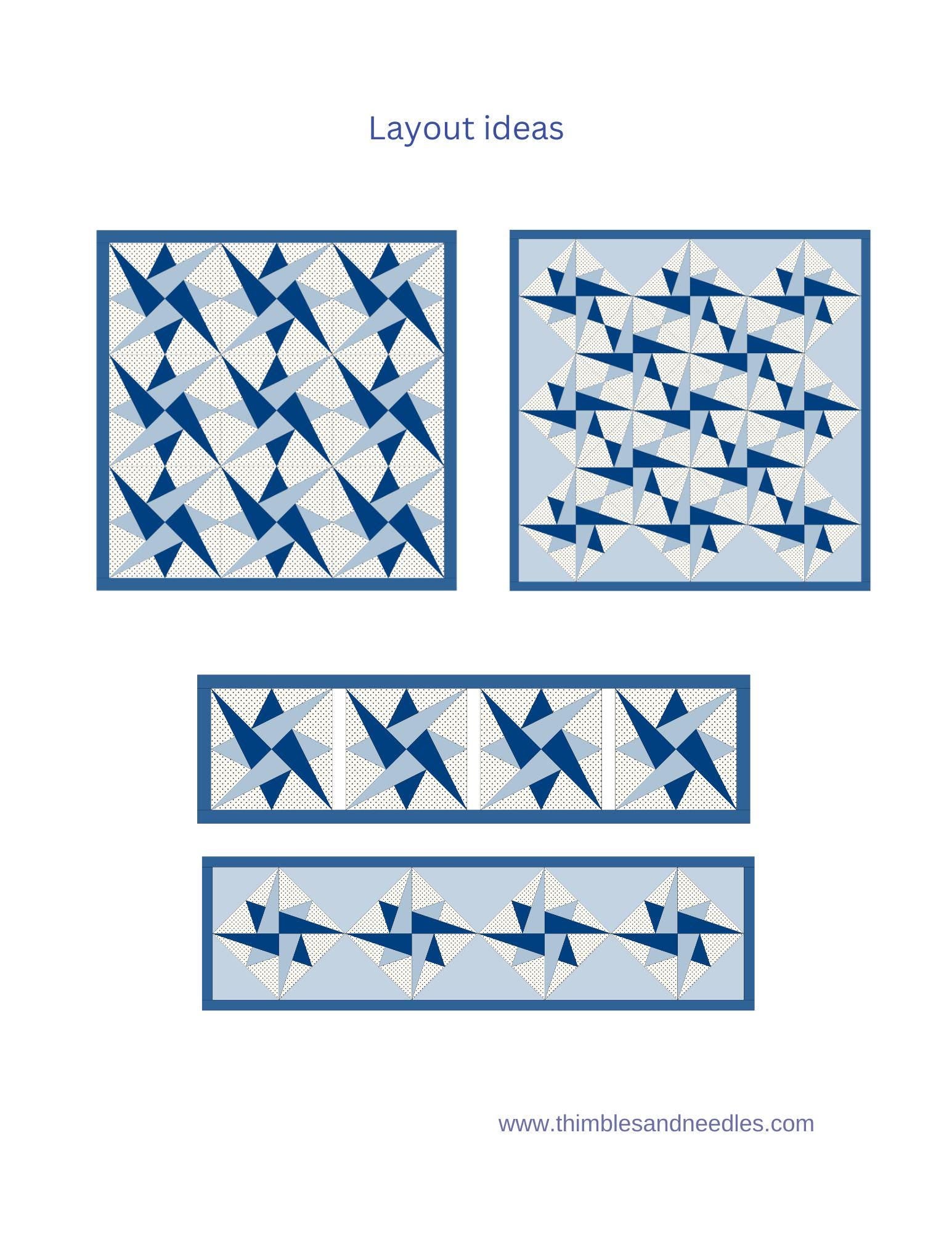 Interwoven Star FPP Foundation Paper Piecing quilt block pattern Digital Download