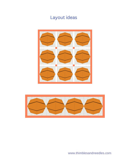 Basketball FPP Foundation Paper Piecing quilt block pattern Digital Download