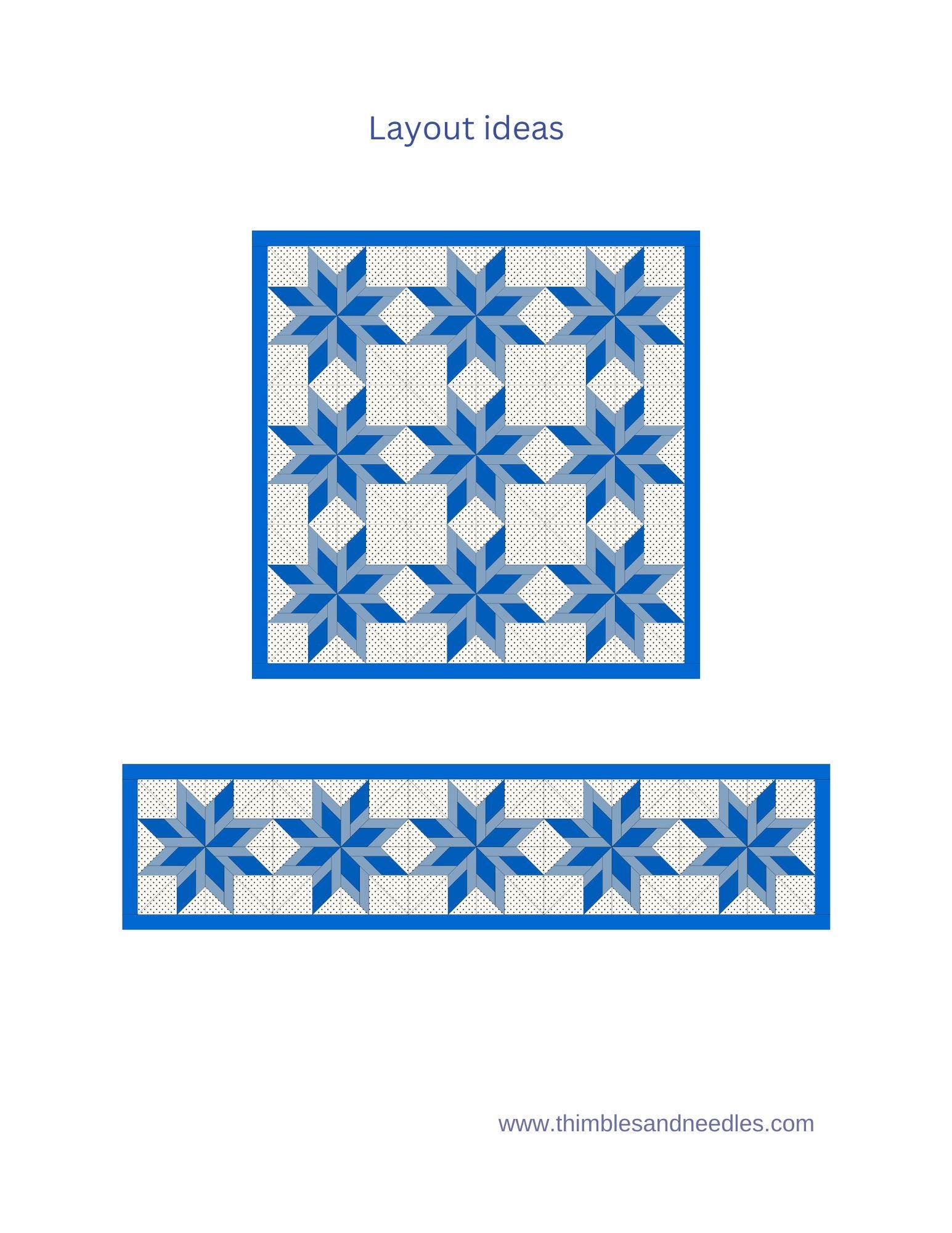 Sparkling Star FPP Foundation Paper Piecing quilt block pattern Digital Download