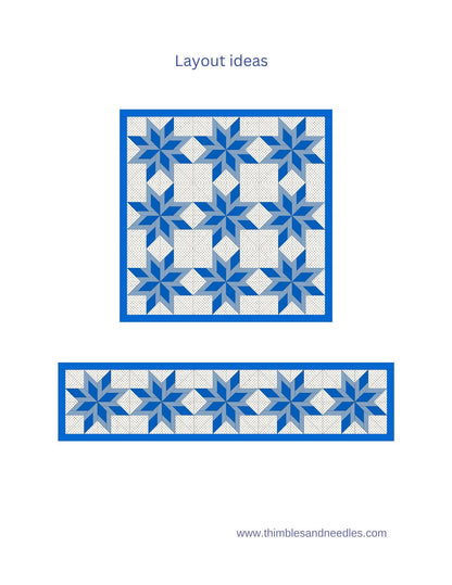 Sparkling Star FPP Foundation Paper Piecing quilt block pattern Digital Download