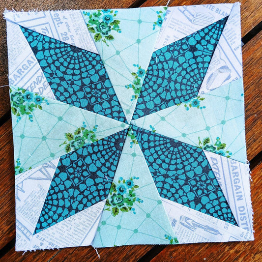 Diamond Star FPP Foundation Paper Piecing quilt block pattern Digital Download