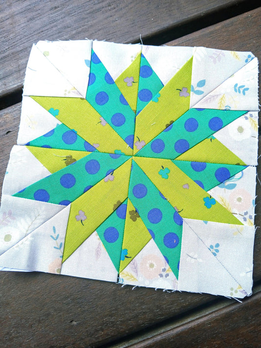 Blazing Star FPP Foundation Paper Piecing quilt block pattern Digital Download