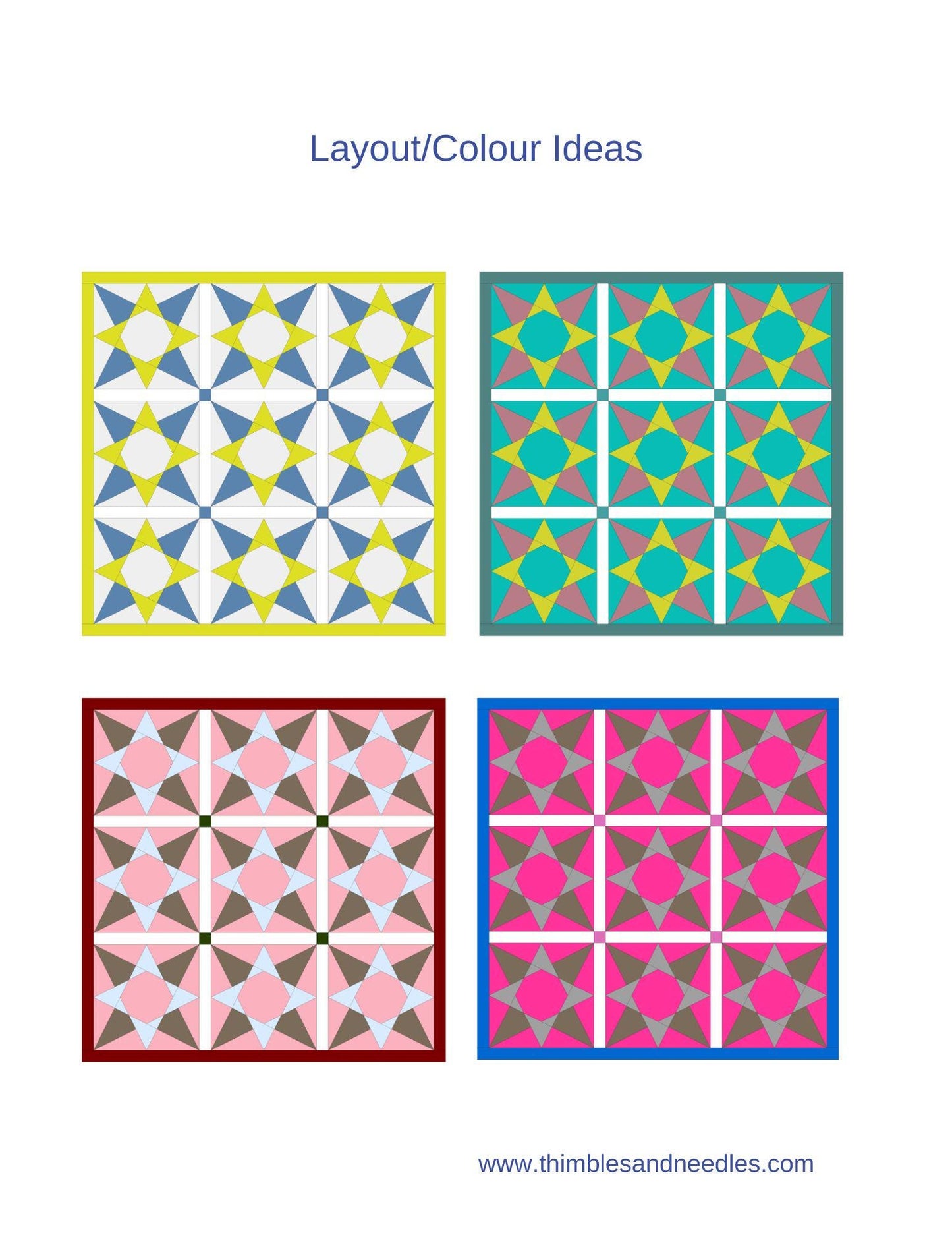 Rotating Star FPP Foundation Paper Piecing quilt block pattern Digital Download