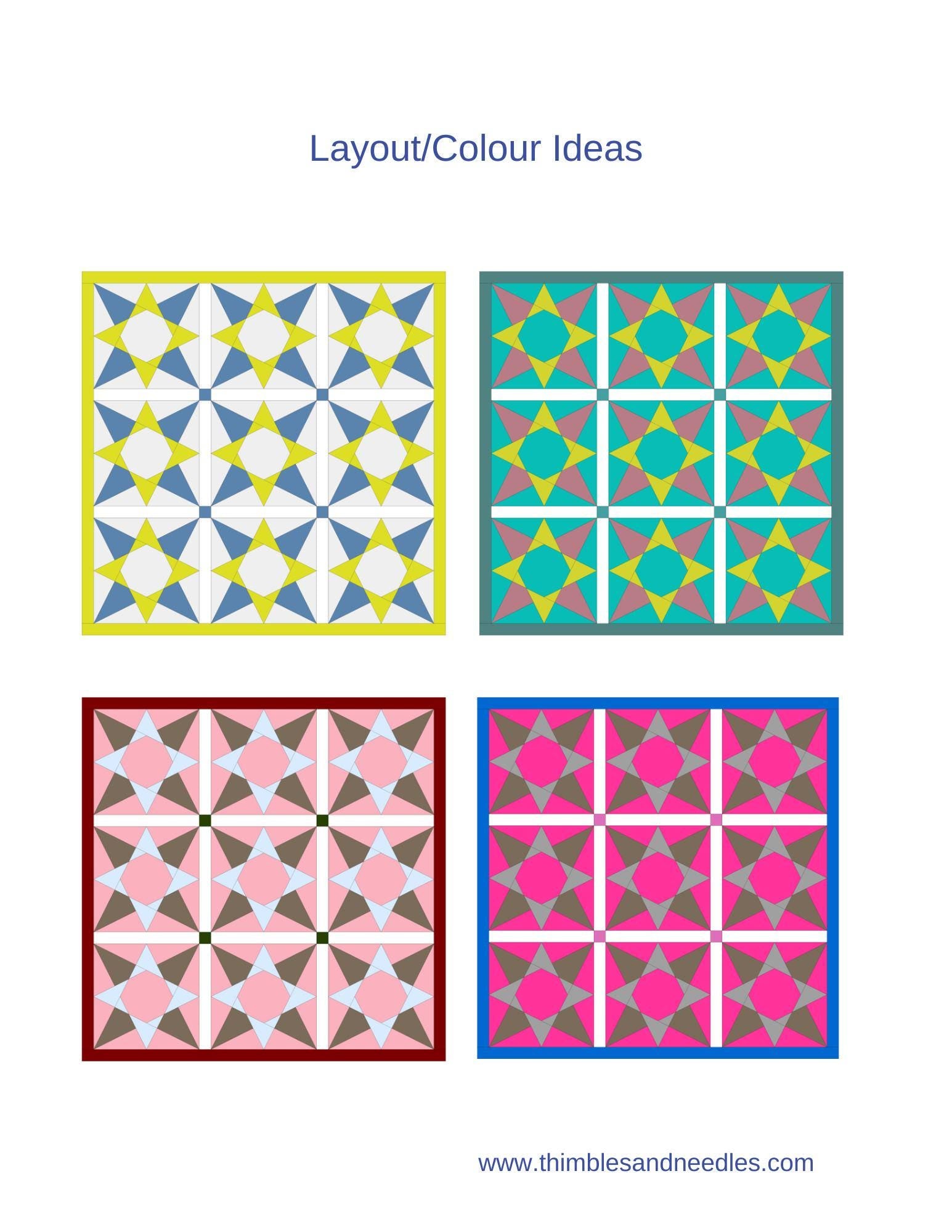 Rotating Star FPP Foundation Paper Piecing quilt block pattern Digital Download