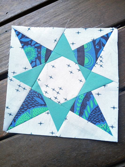 Rotating Star FPP Foundation Paper Piecing quilt block pattern Digital Download