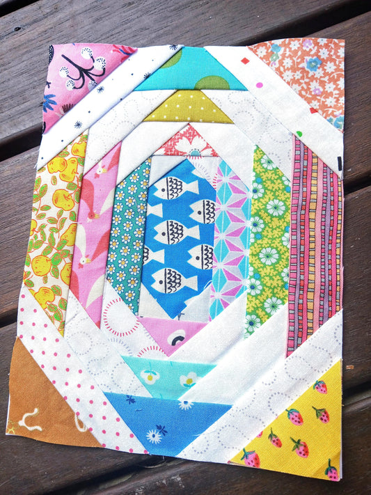 Rectangular Pineapple FPP Foundation Paper Piecing quilt block pattern Digital Download