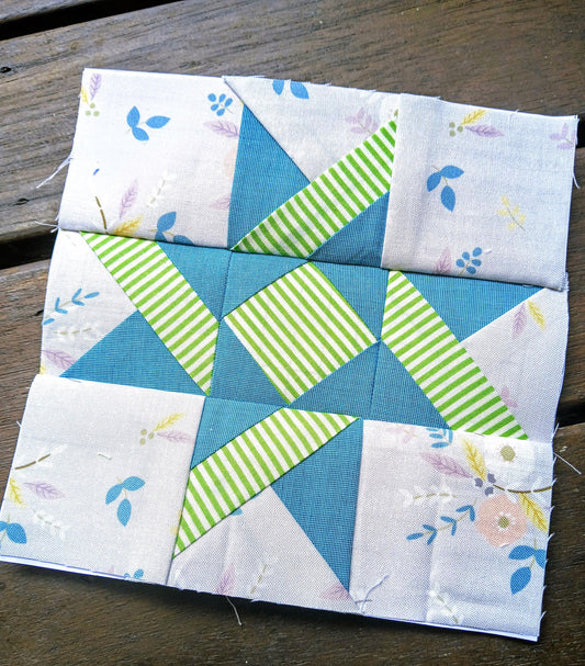 Star Twist FPP Foundation Paper Piecing quilt block pattern Digital Download