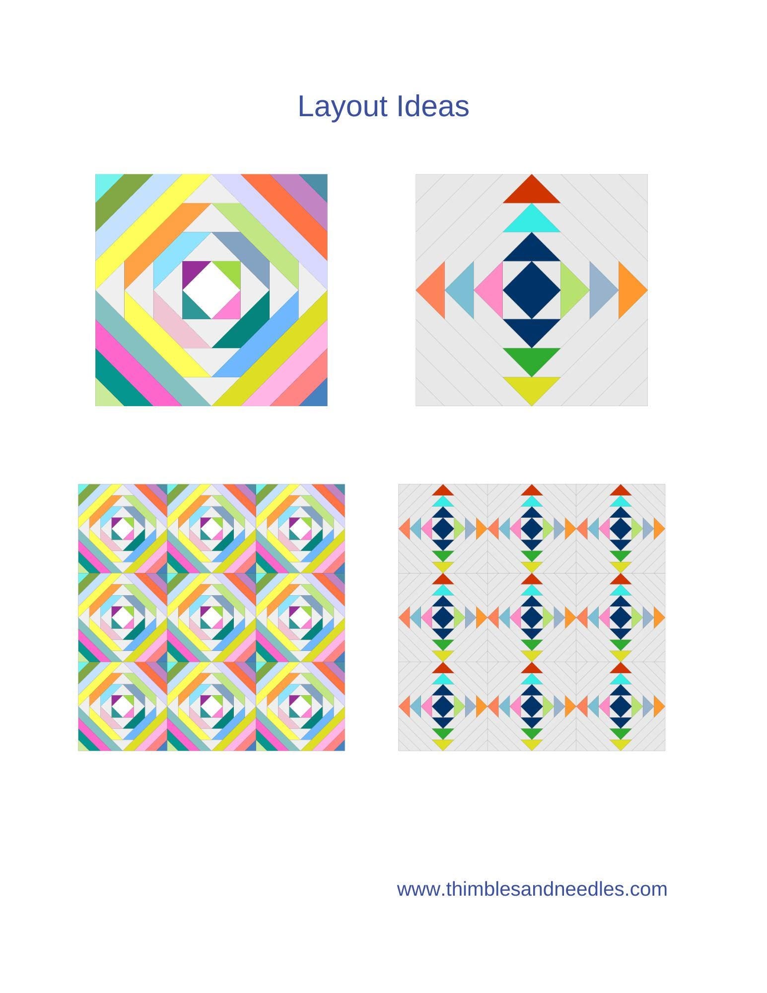 Pineapple on Point FPP Foundation Paper Piecing quilt block pattern Digital Download