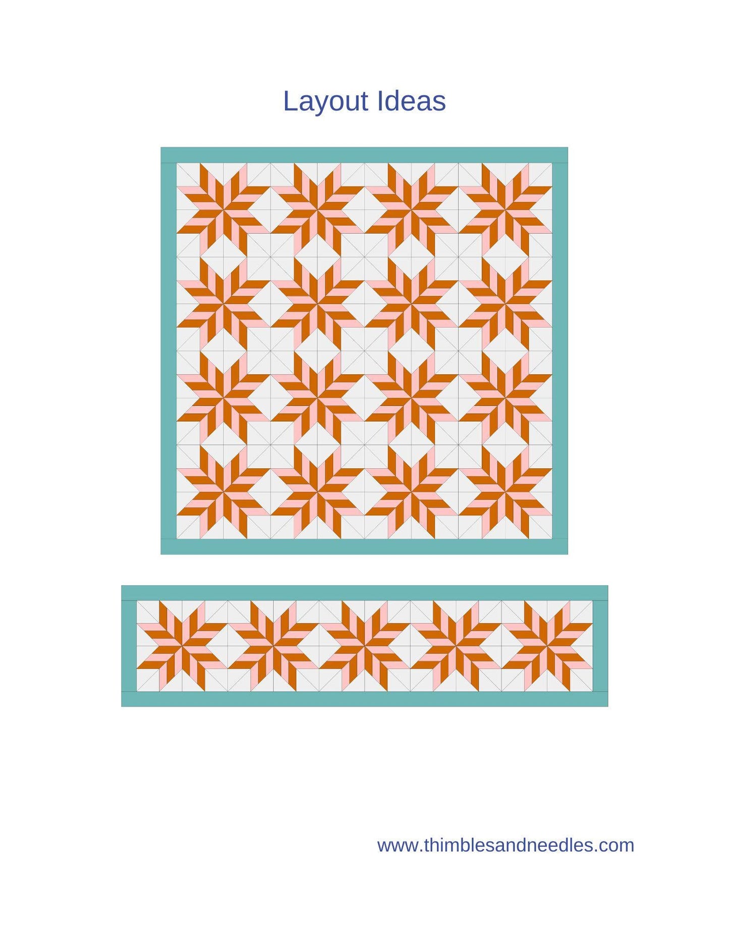 Striped Star FPP Foundation Paper Piecing quilt block pattern Digital Download