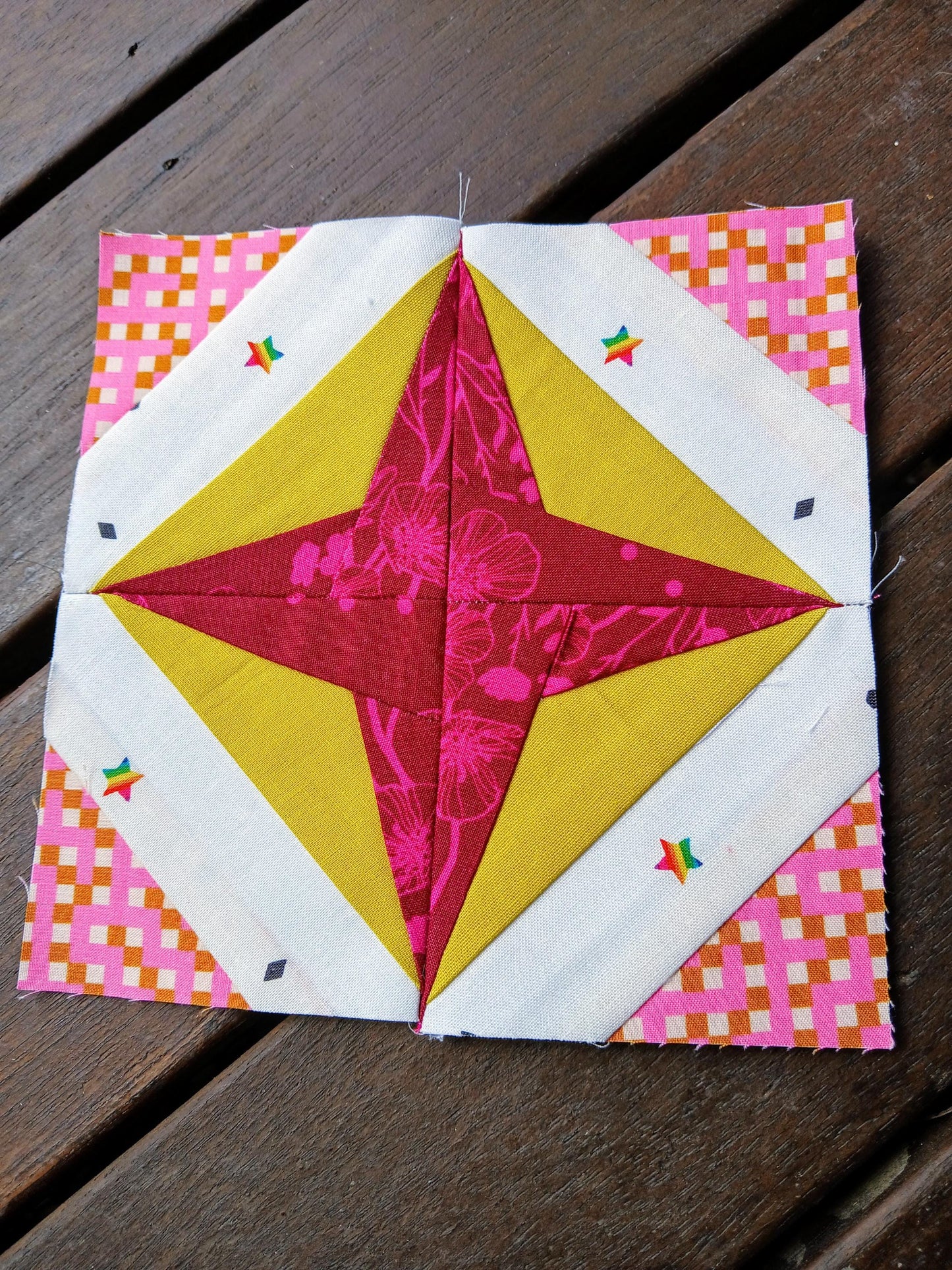 Lattice Star FPP Foundation Paper Piecing quilt block pattern Digital Download