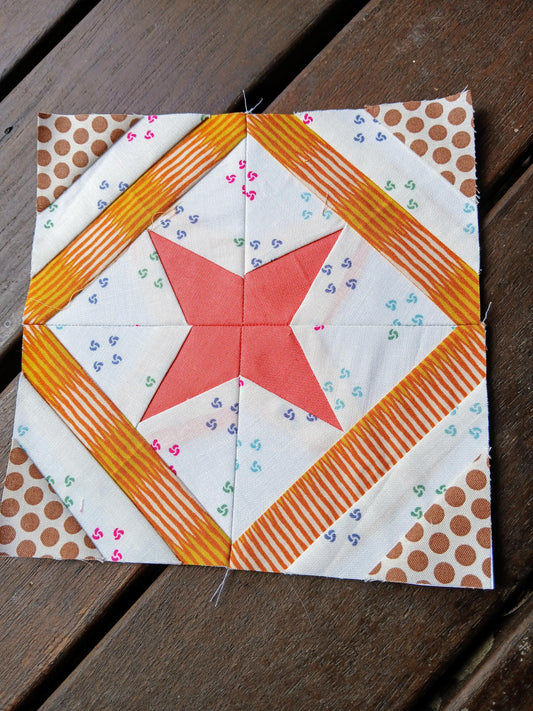 Framed Star FPP Foundation Paper Piecing quilt block pattern Digital Download