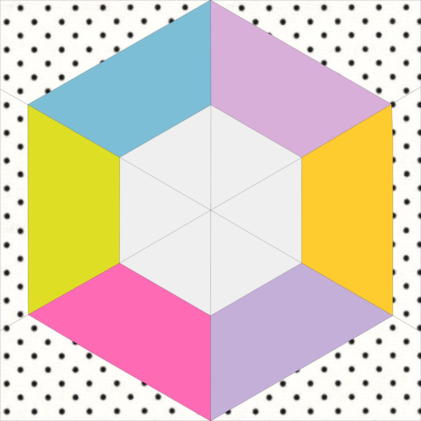 Hexagon Ring FPP Foundation Paper Piecing quilt block pattern Digital Download