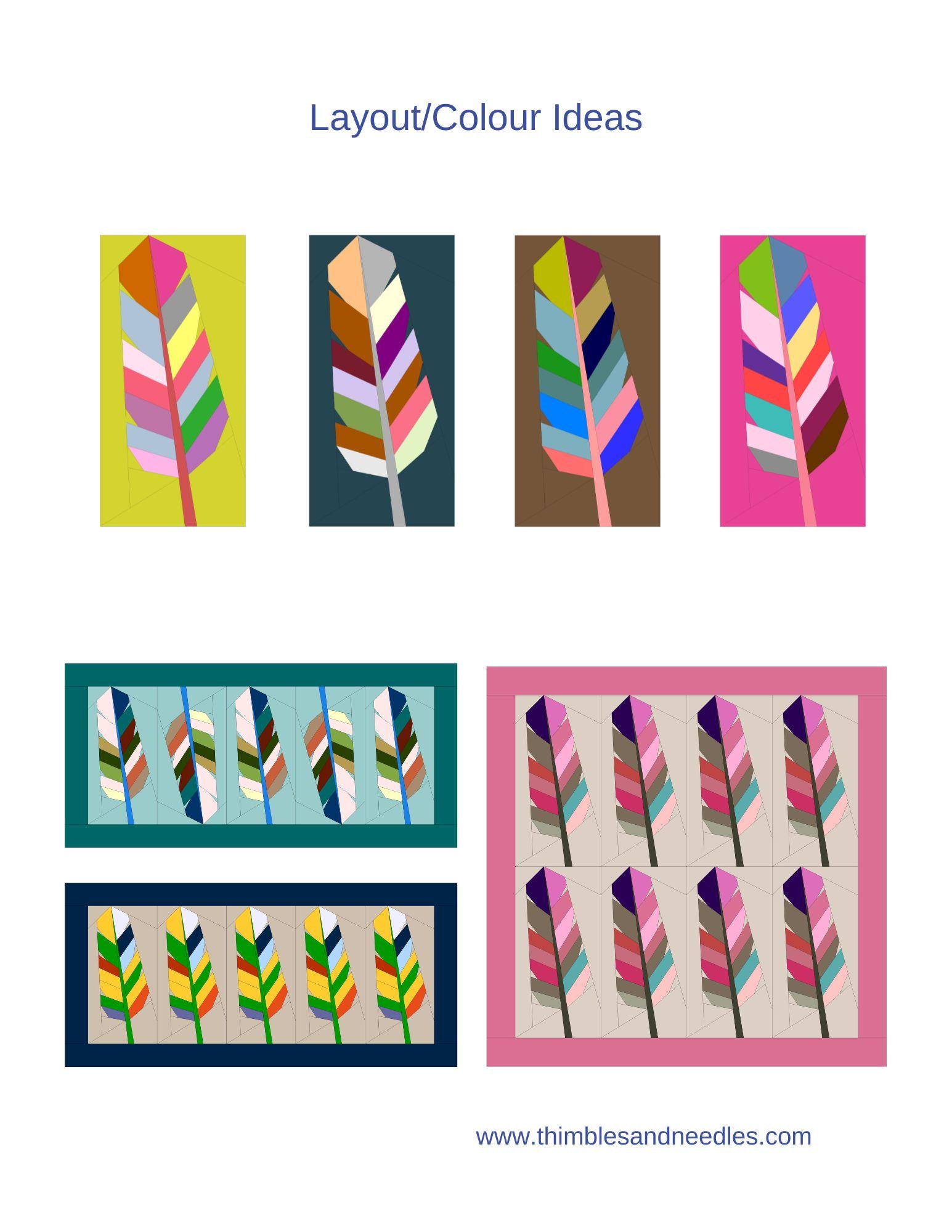 Feather FPP Foundation Paper Piecing quilt block pattern Digital Download