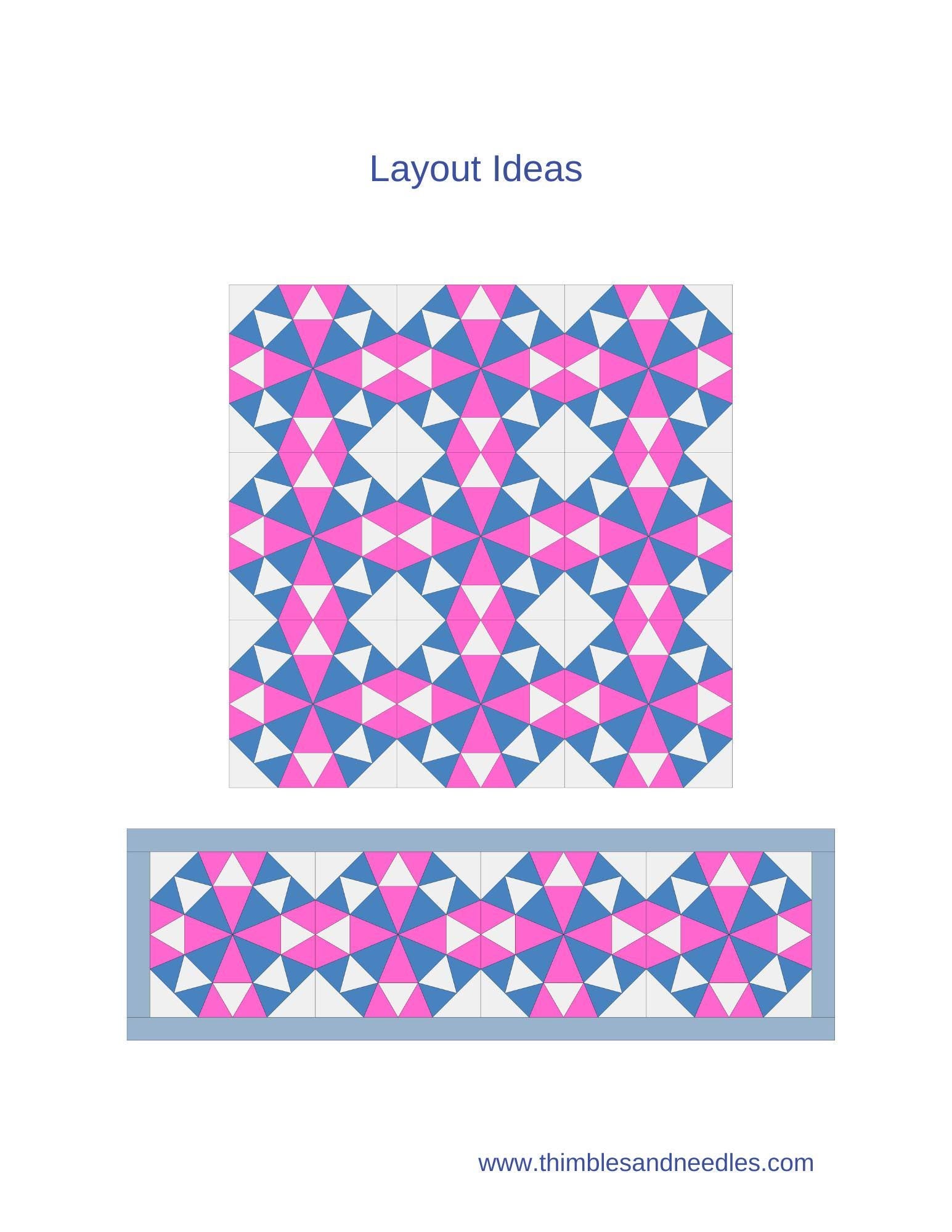 Kaleidoscope Star FPP Foundation Paper Piecing quilt block pattern Digital Download