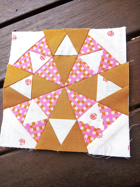 Kaleidoscope Star FPP Foundation Paper Piecing quilt block pattern Digital Download