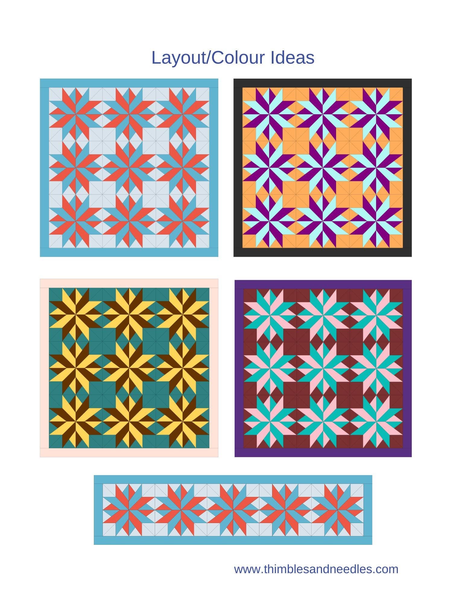 Blazing Star FPP Foundation Paper Piecing quilt block pattern Digital Download