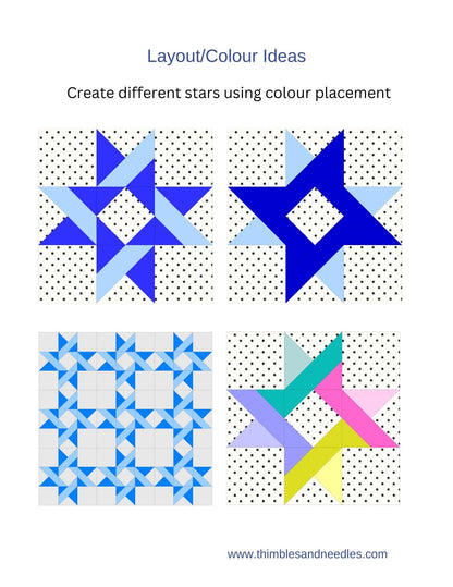 Star Twist FPP Foundation Paper Piecing quilt block pattern Digital Download
