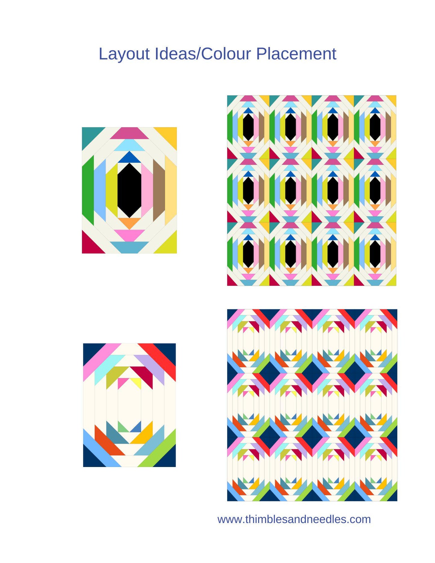 Rectangular Pineapple FPP Foundation Paper Piecing quilt block pattern Digital Download