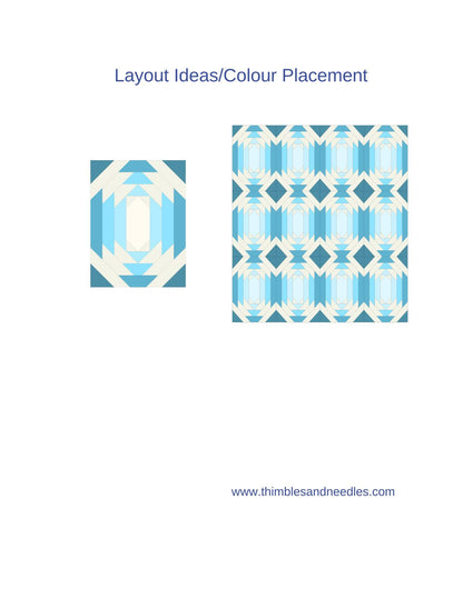 Rectangular Pineapple FPP Foundation Paper Piecing quilt block pattern Digital Download