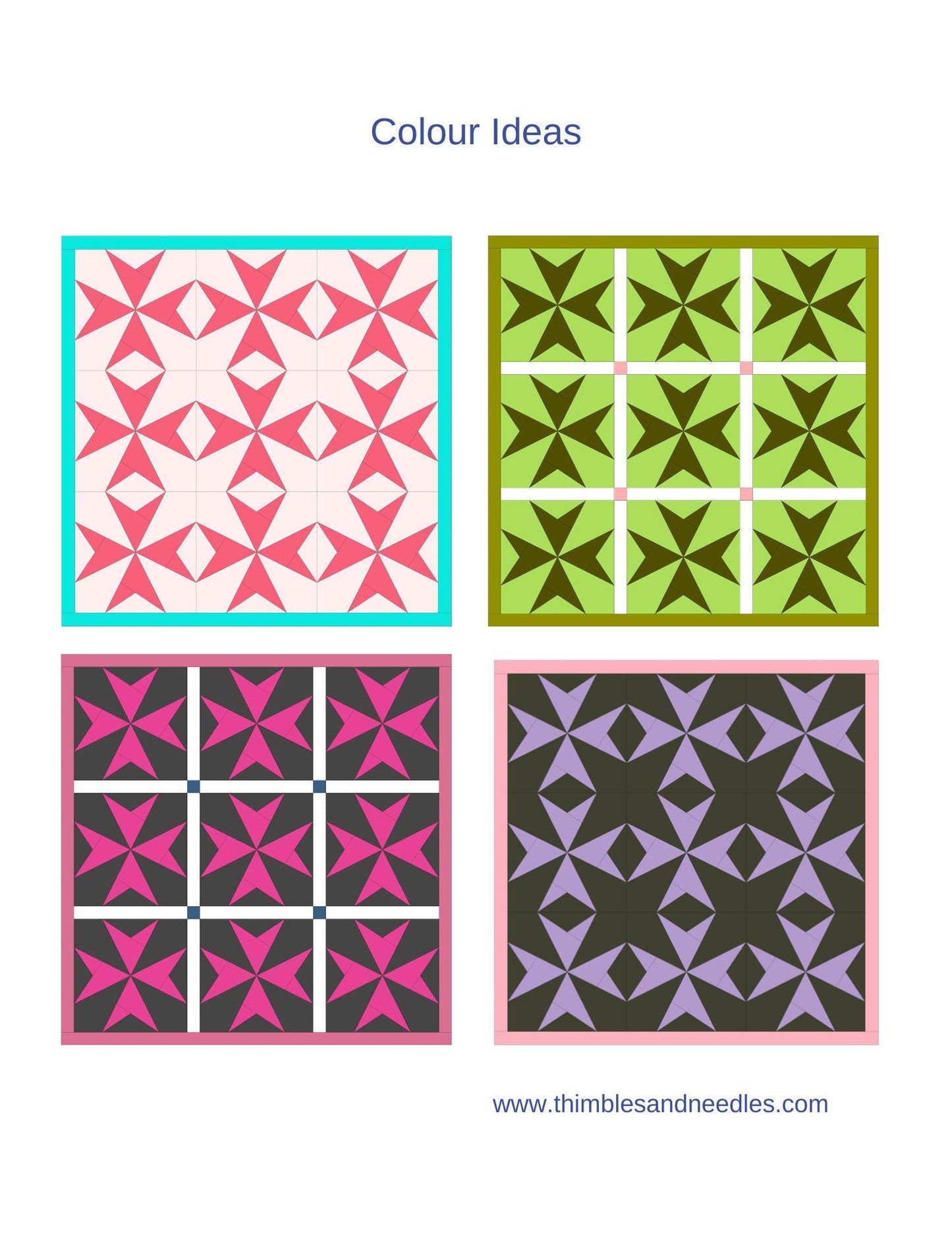 Star Crossed FPP Foundation Paper Piecing quilt block pattern Digital Download