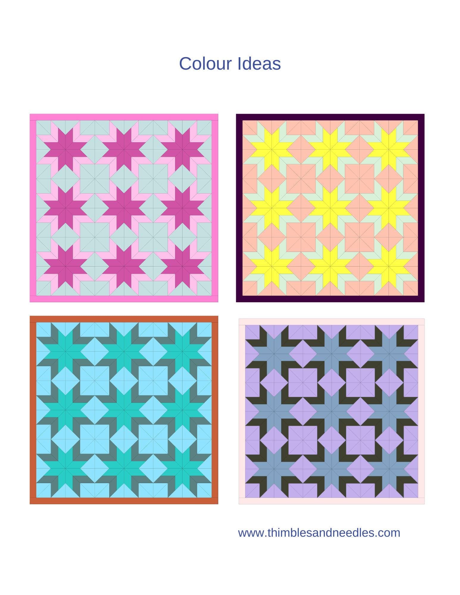 Double Star FPP Foundation Paper Piecing quilt block pattern Digital Download