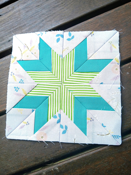 Double Star FPP Foundation Paper Piecing quilt block pattern Digital Download