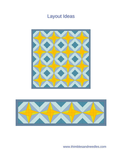 Lattice Star FPP Foundation Paper Piecing quilt block pattern Digital Download