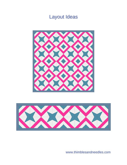 Framed Star FPP Foundation Paper Piecing quilt block pattern Digital Download