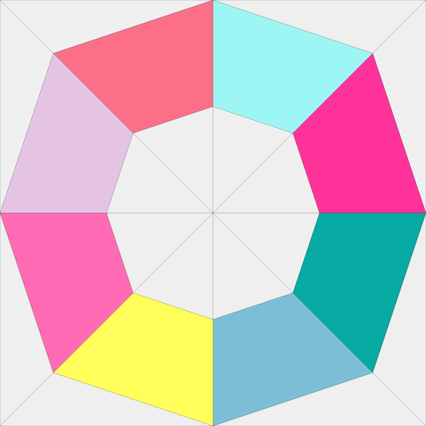 Octagon Ring FPP Foundation Paper Piecing quilt block pattern Digital Download