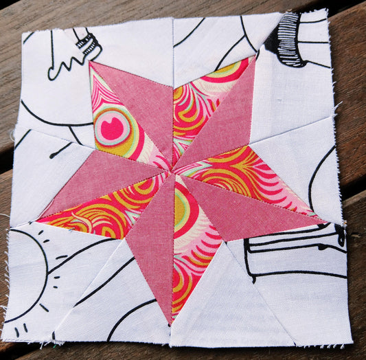 Starlight FPP Foundation Paper Piecing quilt block pattern Digital Download