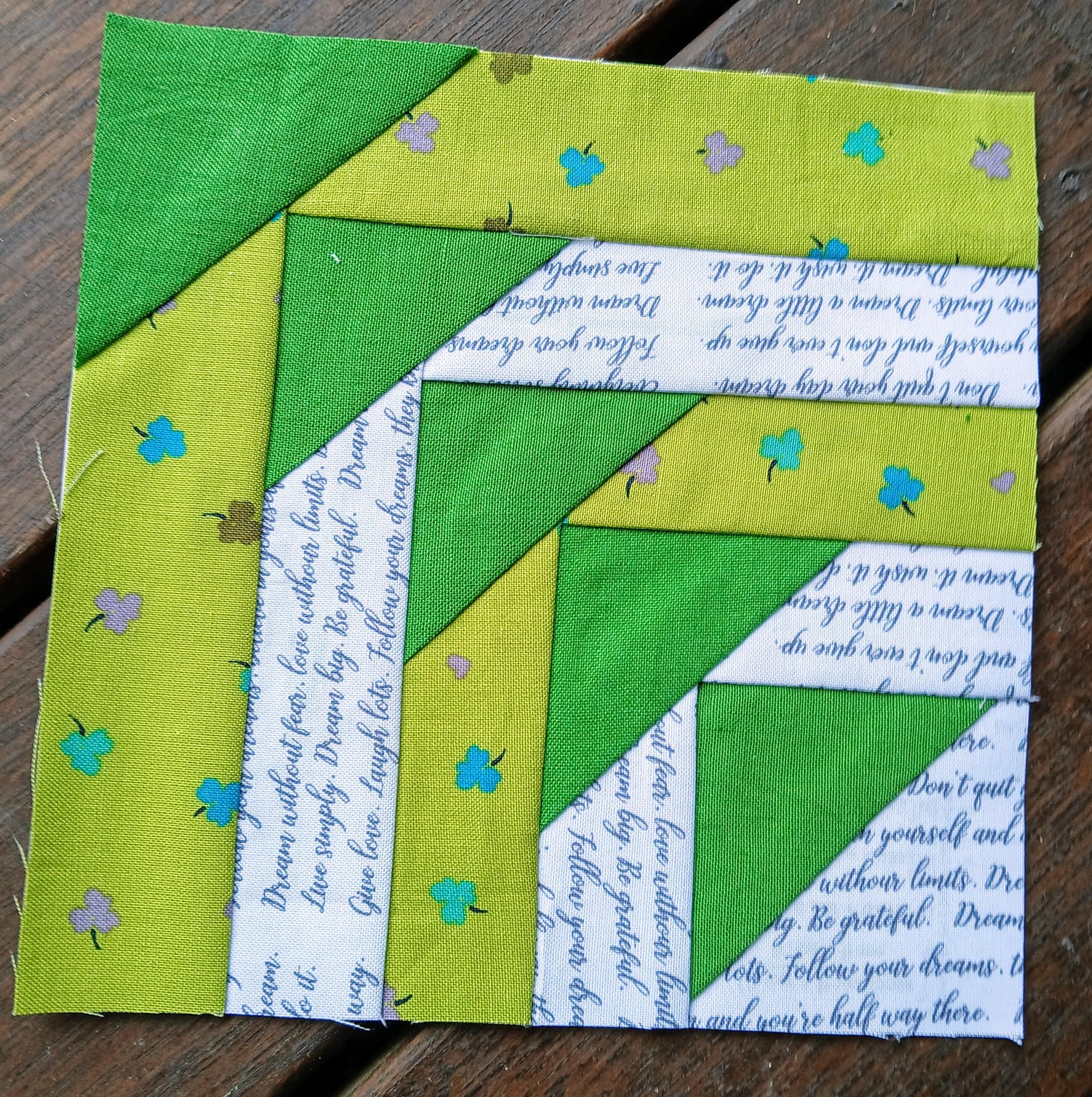 Flying Geese Log Cabin FPP Foundation Paper Piecing quilt block pattern Digital Download