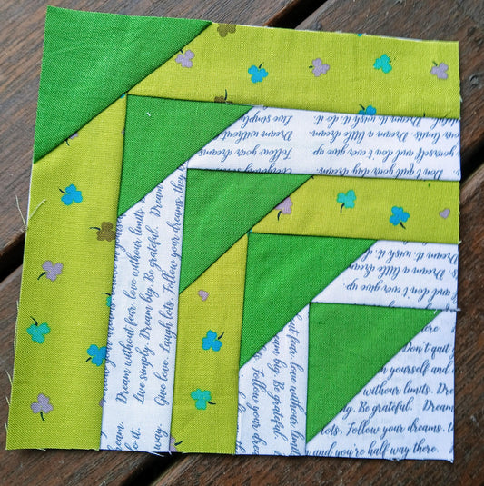 Flying Geese Log Cabin FPP Foundation Paper Piecing quilt block pattern Digital Download