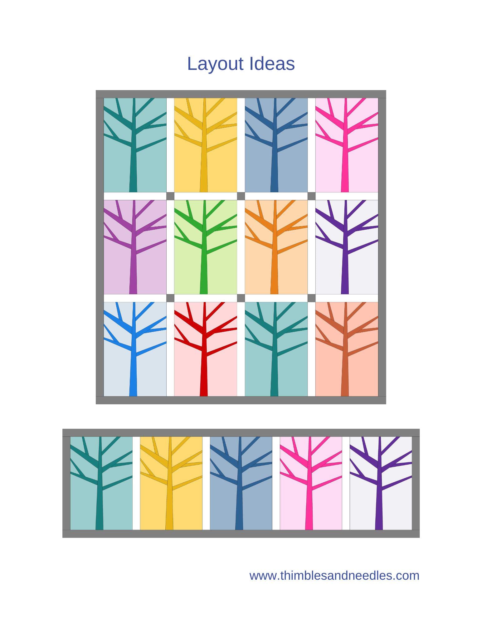 Winter Tree Foundation Paper Piecing FPP quilt block pattern Digital Download