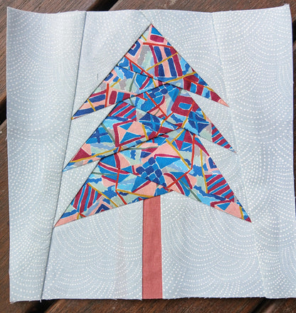 Tall Pine Tree Foundation Paper Piecing FPP quilt block pattern Digital Download