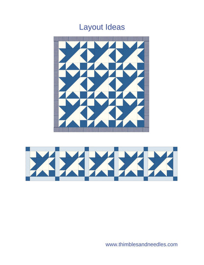 Sawtooth Star Split FPP Foundation Paper Piecing quilt block pattern Digital Download