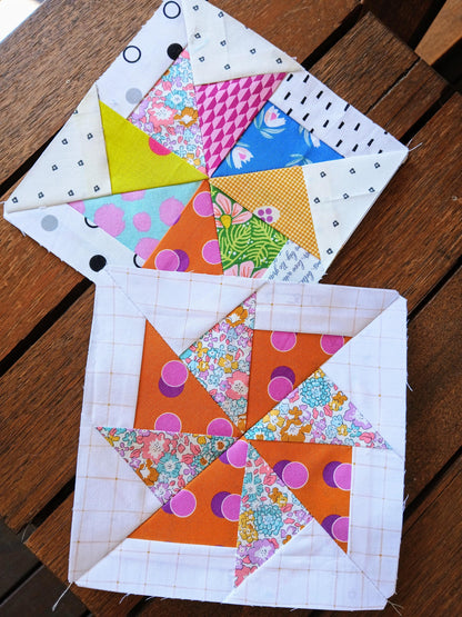 Pinwheel Block 1 FPP Foundation Paper Piecing quilt block pattern Digital Download