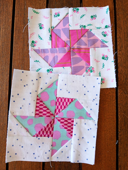 Pinwheel Block 2 FPP Foundation Paper Piecing quilt block pattern Digital Download