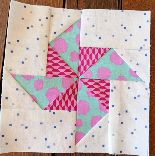Pinwheel Block 2 FPP Foundation Paper Piecing quilt block pattern Digital Download