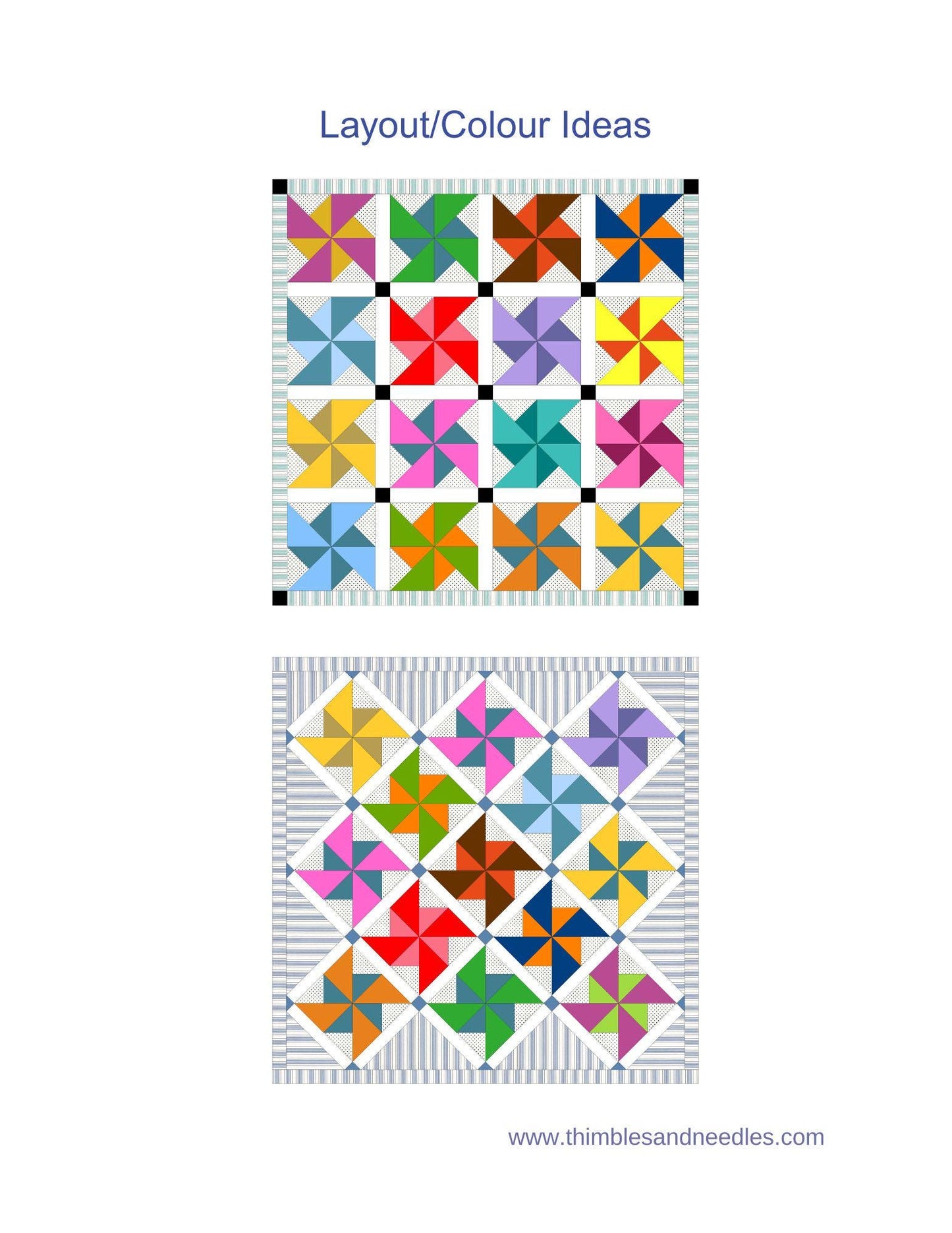 Pinwheel Block FPP Bundle Foundation Paper Piecing quilt block pattern Digital Download