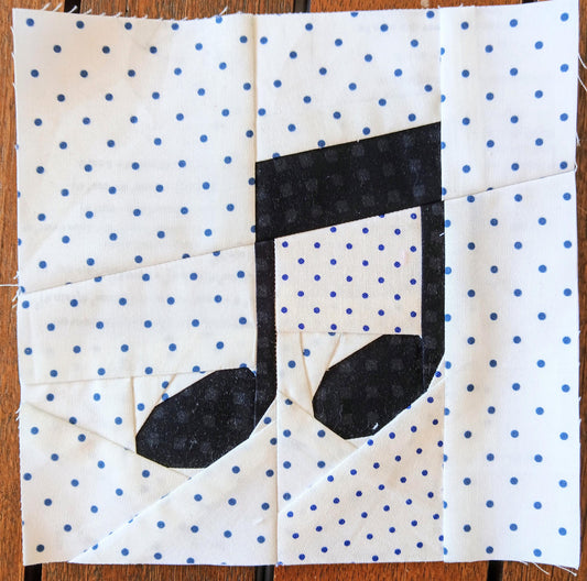 Musical Notes FPP Foundation Paper Piecing quilt block pattern Digital Download