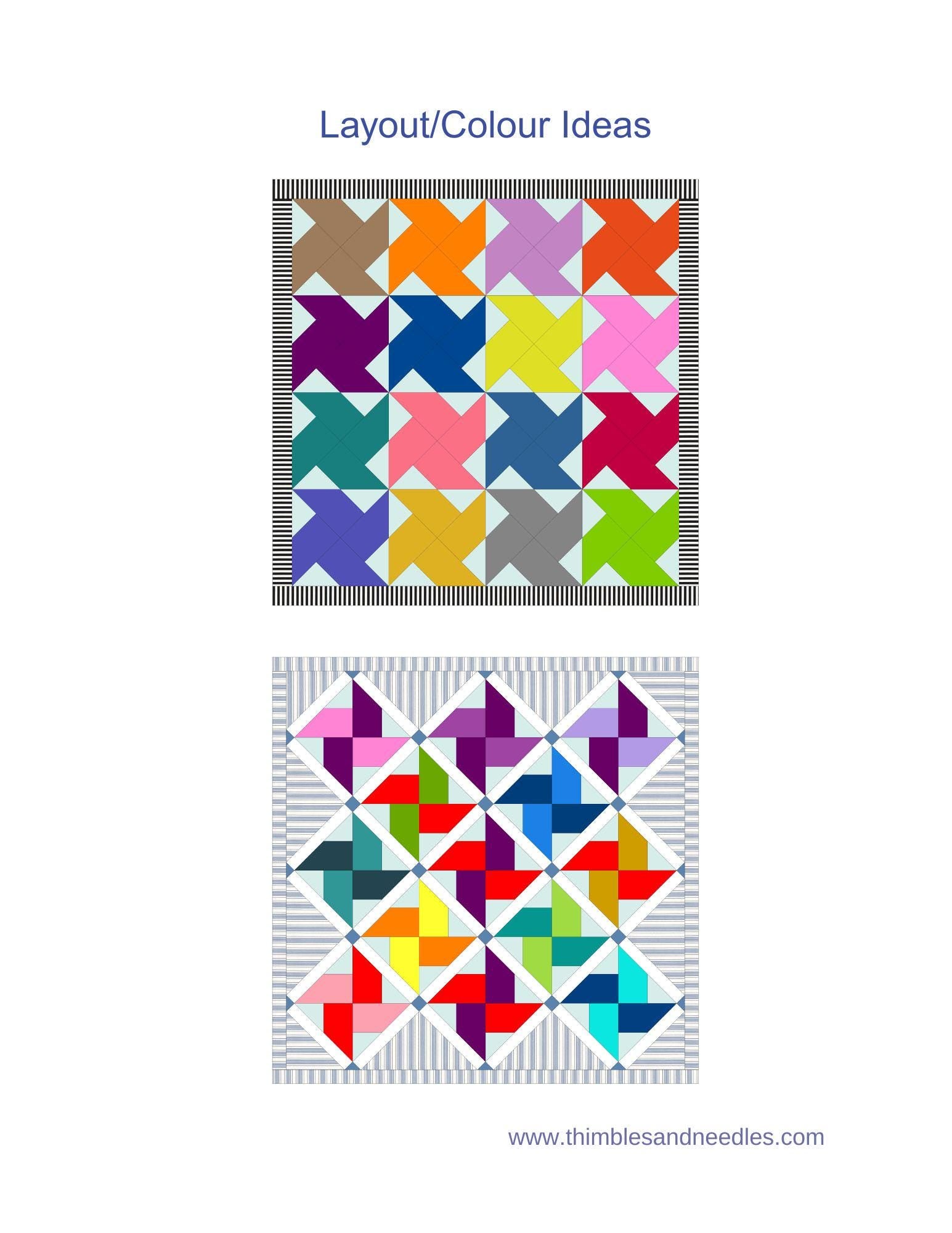 Whirlwind FPP Foundation Paper Piecing quilt block pattern Digital Download