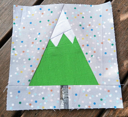 Snowcapped Tree Foundation Paper Piecing FPP quilt block pattern Digital Download