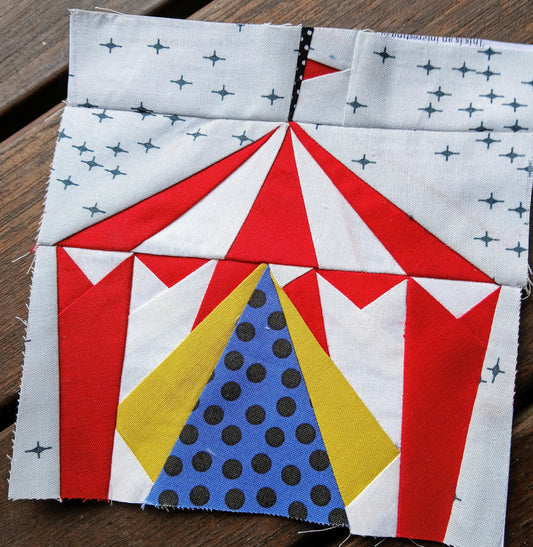 Circus Tent Foundation Paper Piecing FPP quilt block pattern Digital Download