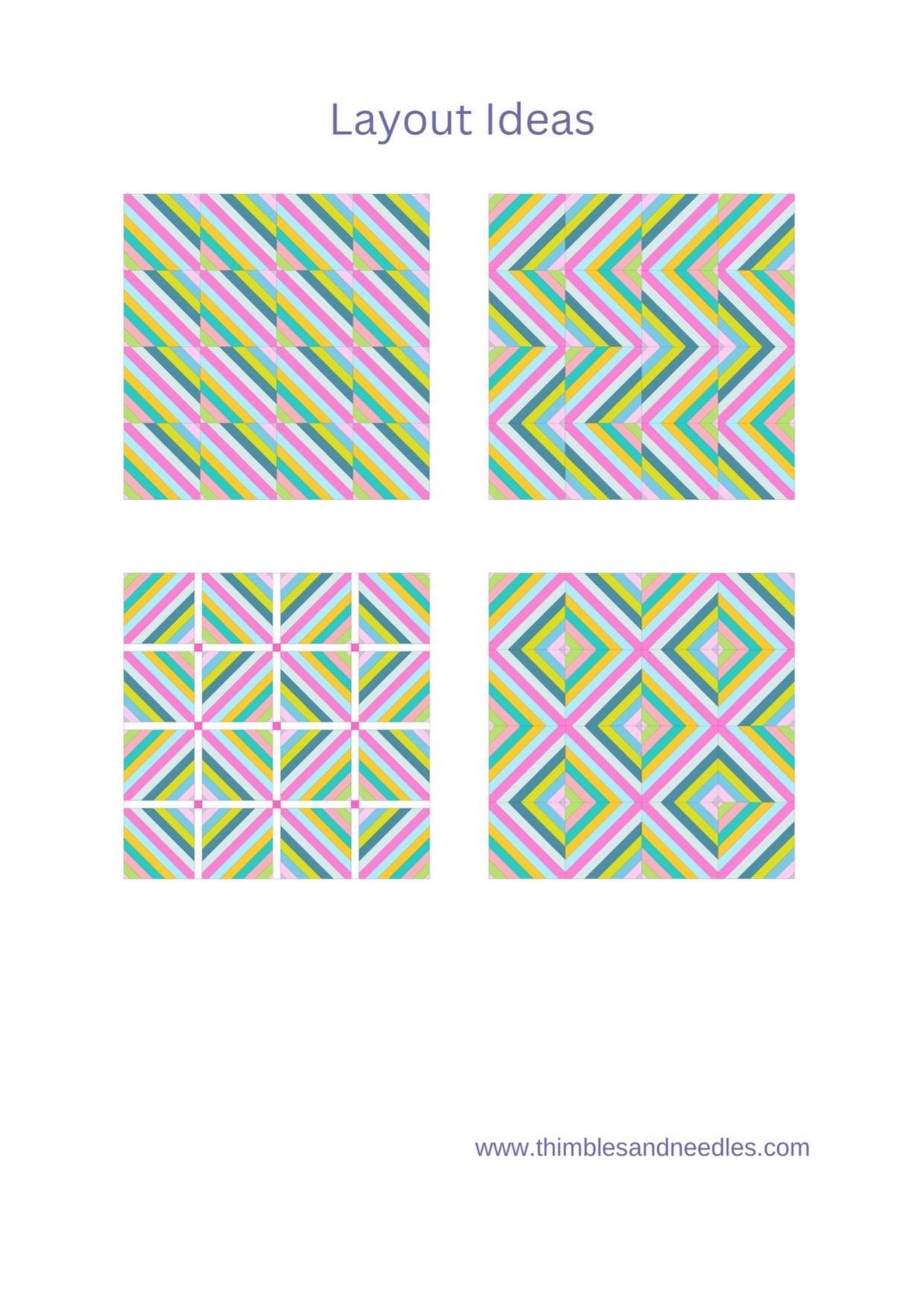 String Block FPP Foundation Paper Piecing quilt block pattern Digital Download