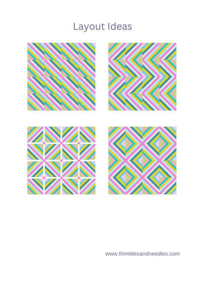 String Block FPP Foundation Paper Piecing quilt block pattern Digital Download