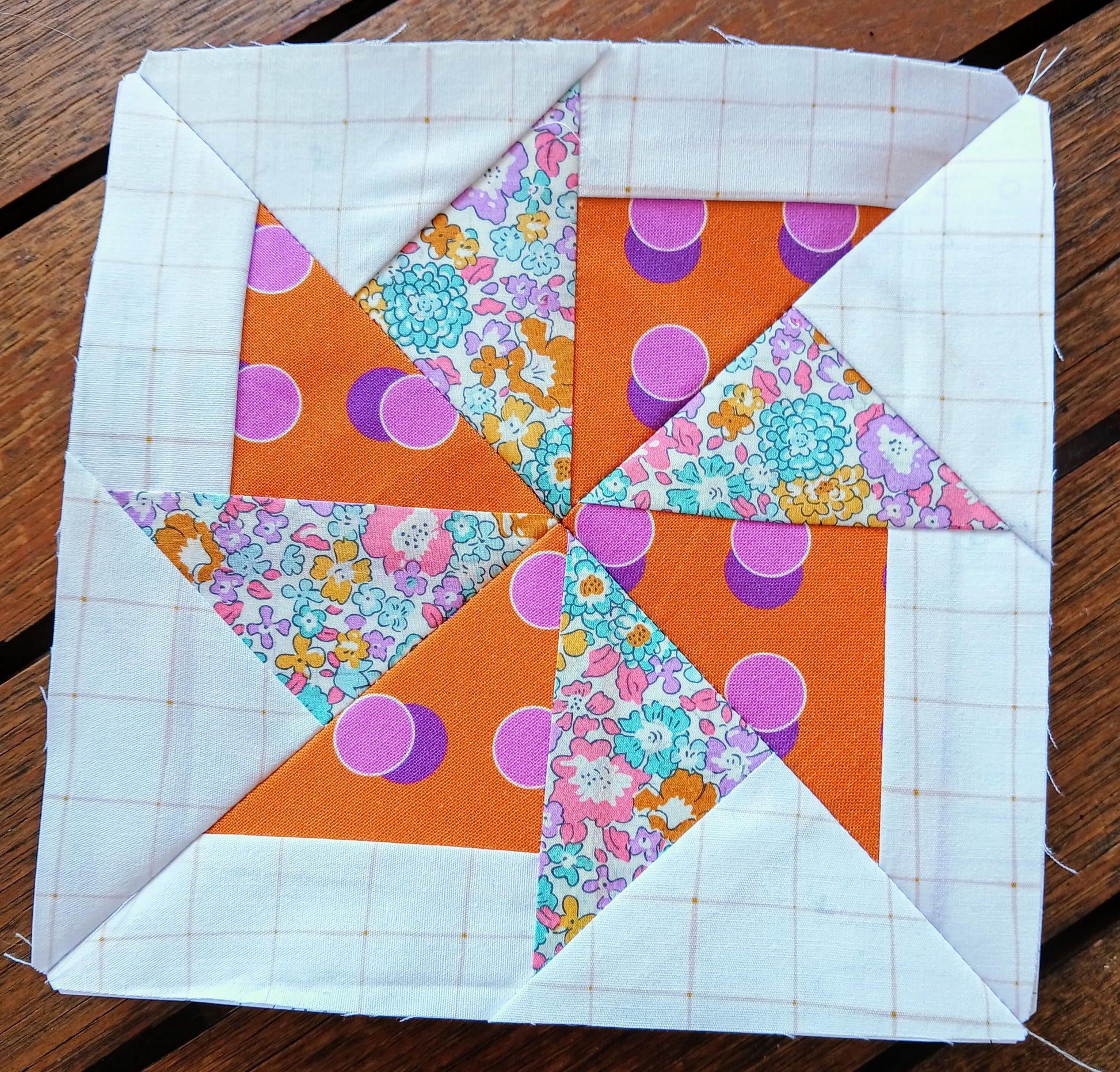 Pinwheel Block 1 FPP Foundation Paper Piecing quilt block pattern Digital Download
