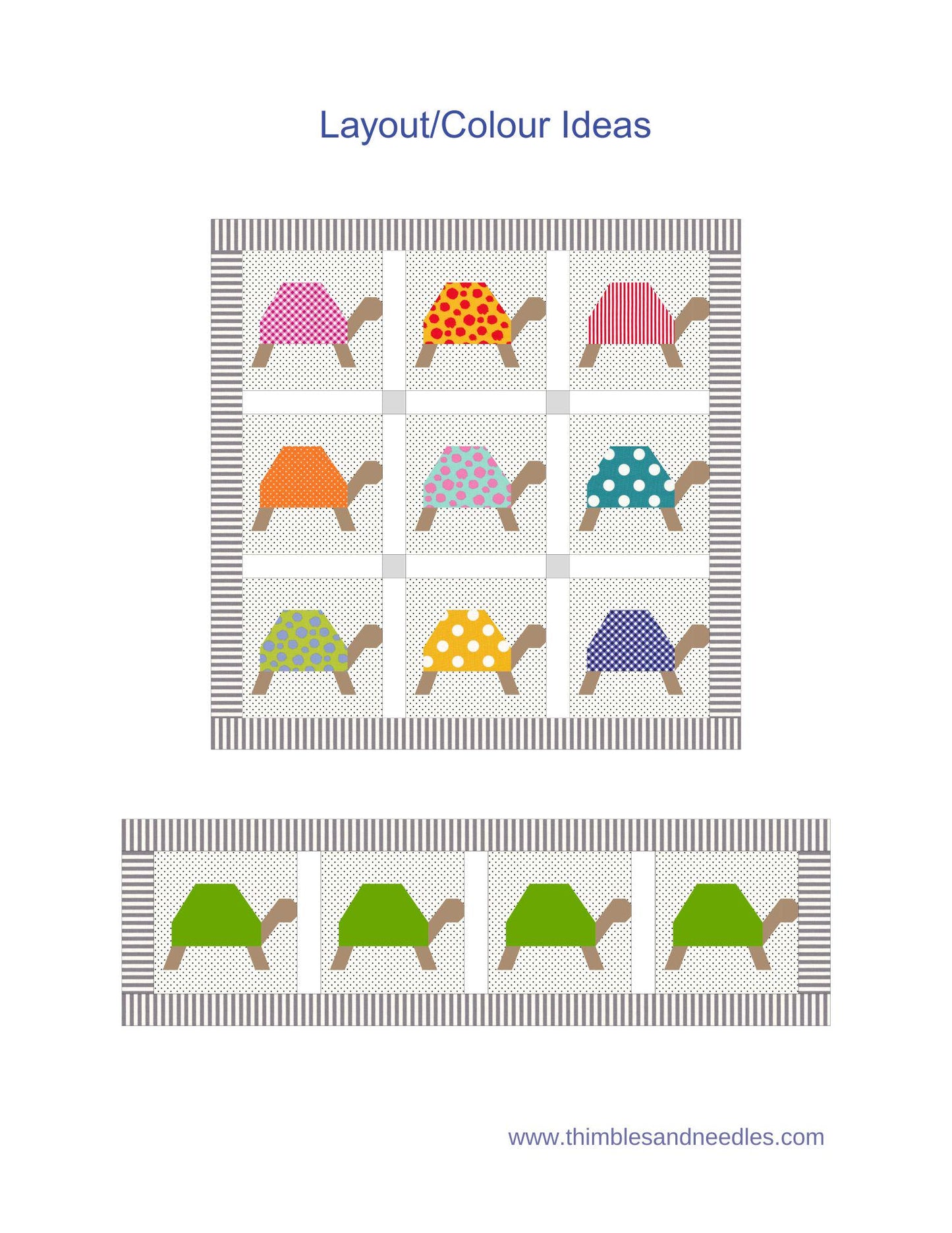 Turtle FPP Foundation Paper Piecing quilt block pattern Digital Download