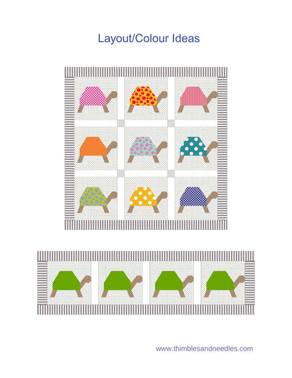 Turtle FPP Foundation Paper Piecing quilt block pattern Digital Download