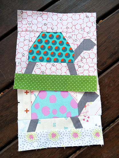 Turtle FPP Foundation Paper Piecing quilt block pattern Digital Download